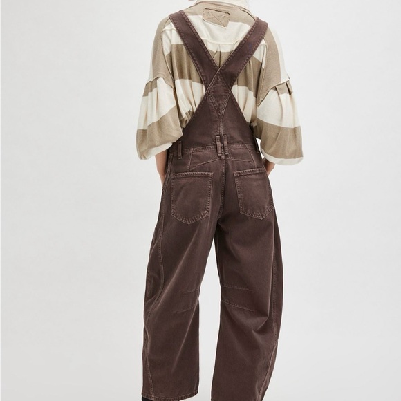 NWOT Free People Good Luck Barrel Overalls - Picture 2 of 8